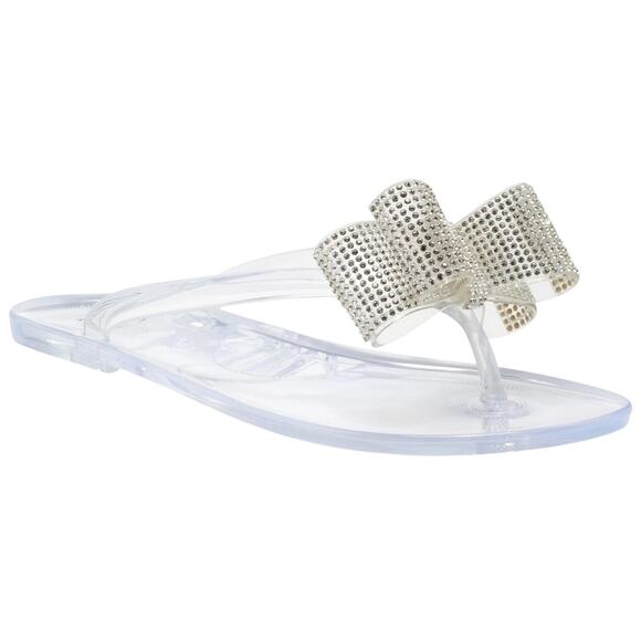 Flip Flop Thong Sandals INC Women Madena Size US 7M Clear Bling - Picture 2 of 5